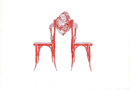 Contemplación (y resistencia) III. Tinta sobre papel 17,5x25cm. Año 2020.