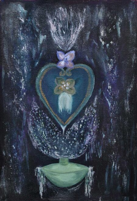 Fuente de ilusión. Óleo sobre tela 21x15 cm. Año 2021.