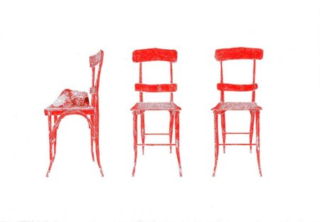 Contemplación (y resistencia) II. Tinta sobre papel 17,5x25cm. Año 2020.