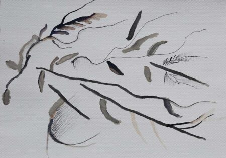 Sin título. Tintas sobre papel 24x35 cm. Año 2020.